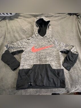 Nike Gray/Black Hoodie with Coral Swoosh